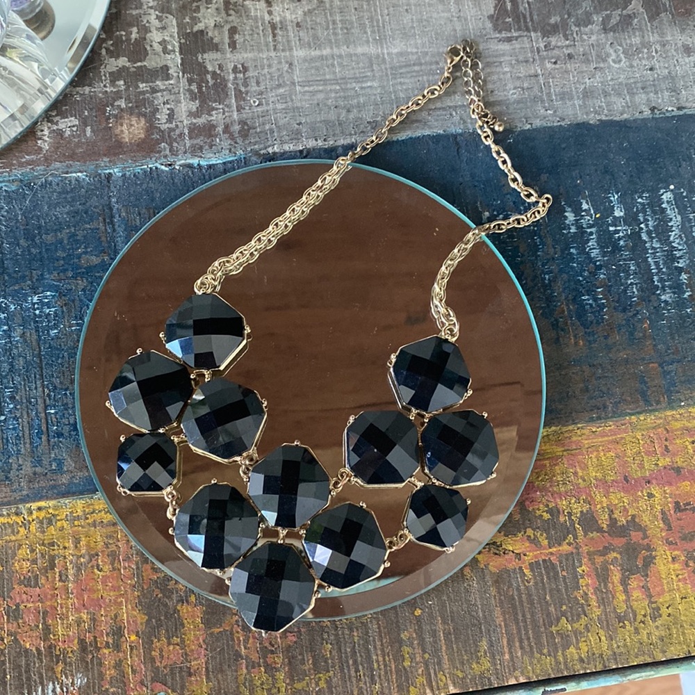 J. Crew Black & Gold Statement Necklace